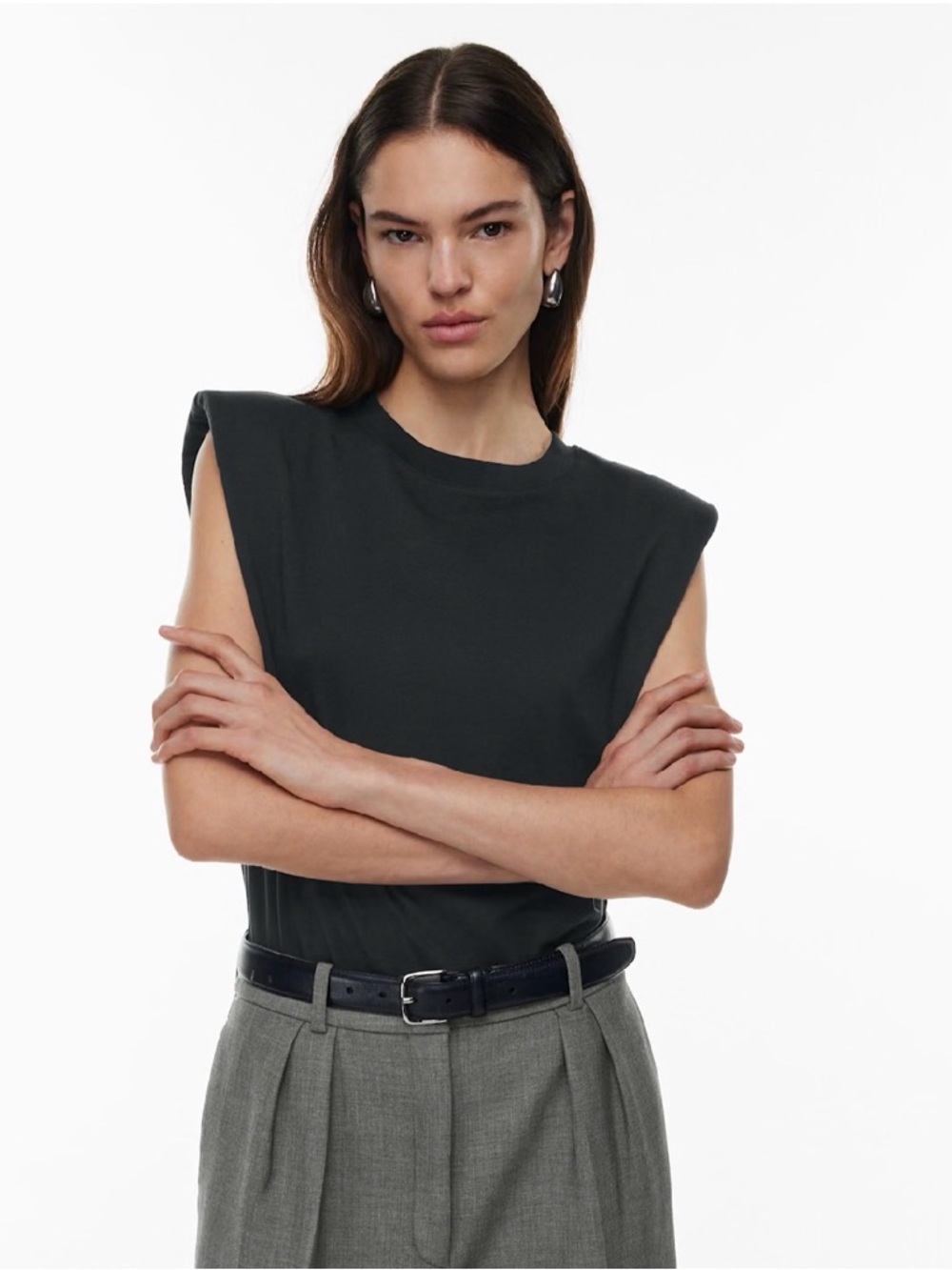 Babaton Sleeveless Padded-Shoulder